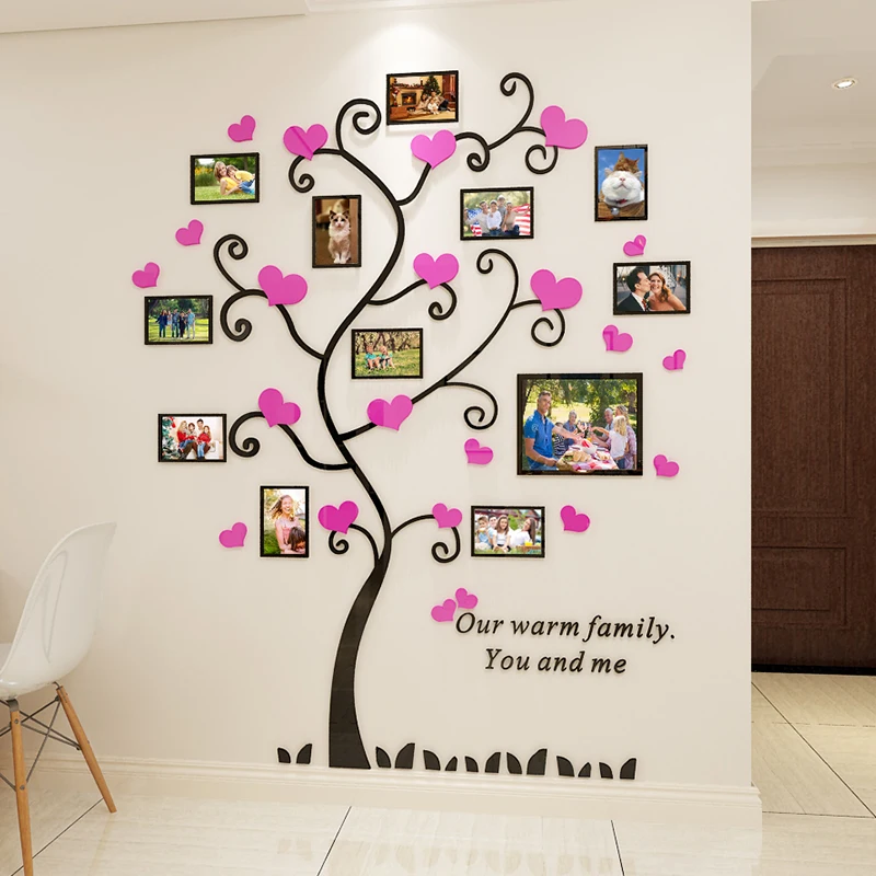3D фоторамка семейное дерево настенные наклейки для гостиной спальни диван фон ТВ стены фон
