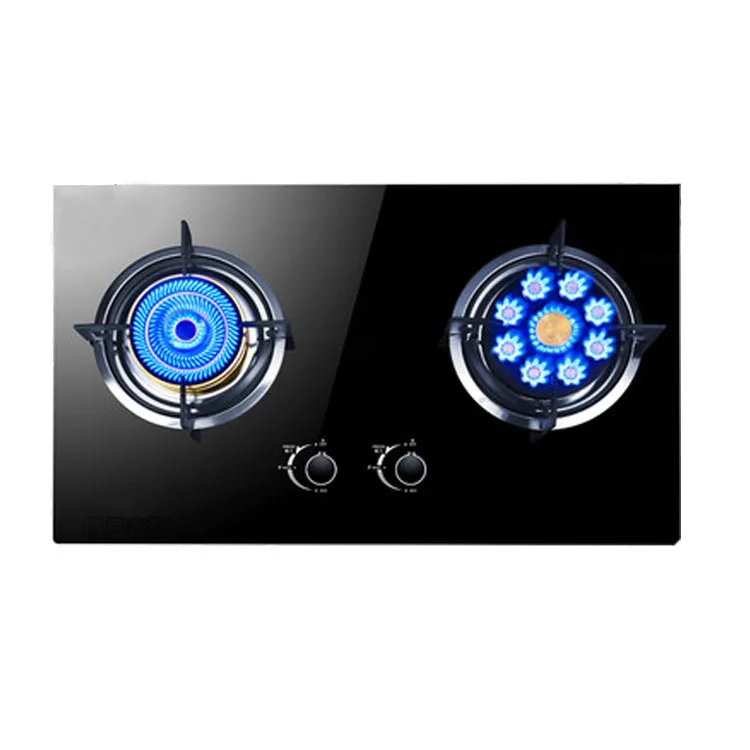  Bulit-in Hobs Gas Natural gas/liquefied gas stove with dual cooker Tempered glass panel100% copper 