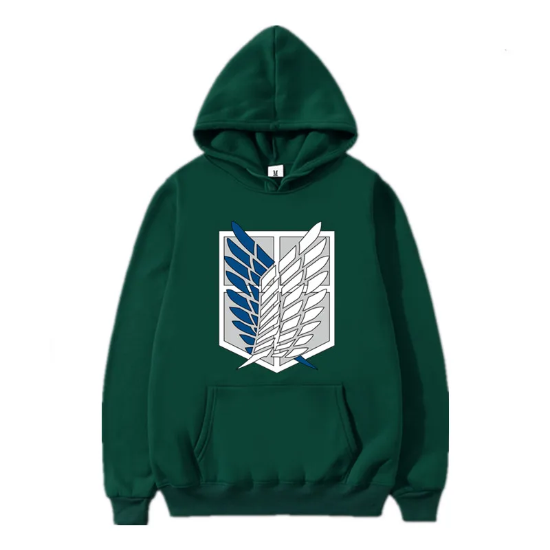 

2021 Anime Hoodie Attack on Titan Hoodied Camisa Streetwear Streetwear Harajuku Sweatshirt Women Unisex Sport Hoody Green Tops