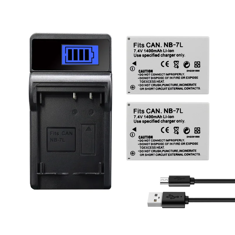Caricabatteria Nb-7L Nb 7L Per Fotocamera Canon Powershot Sx30Is G10 G11 G12 Batteria 1400Mah