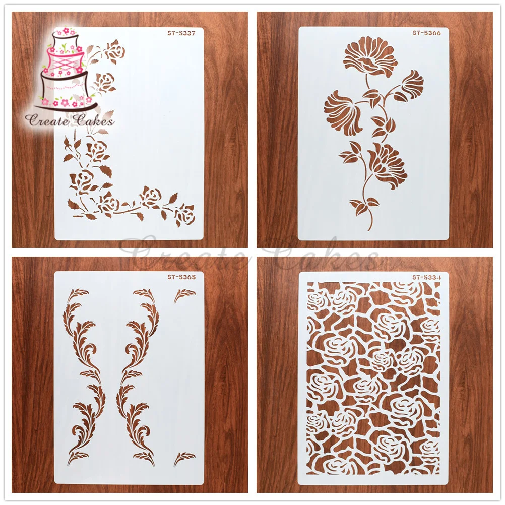 

4 шт./компл. Размер A4, фотообои, картина, Украшение Тортов, инструменты для помадки, инструмент для выпечки кексов, фотообои