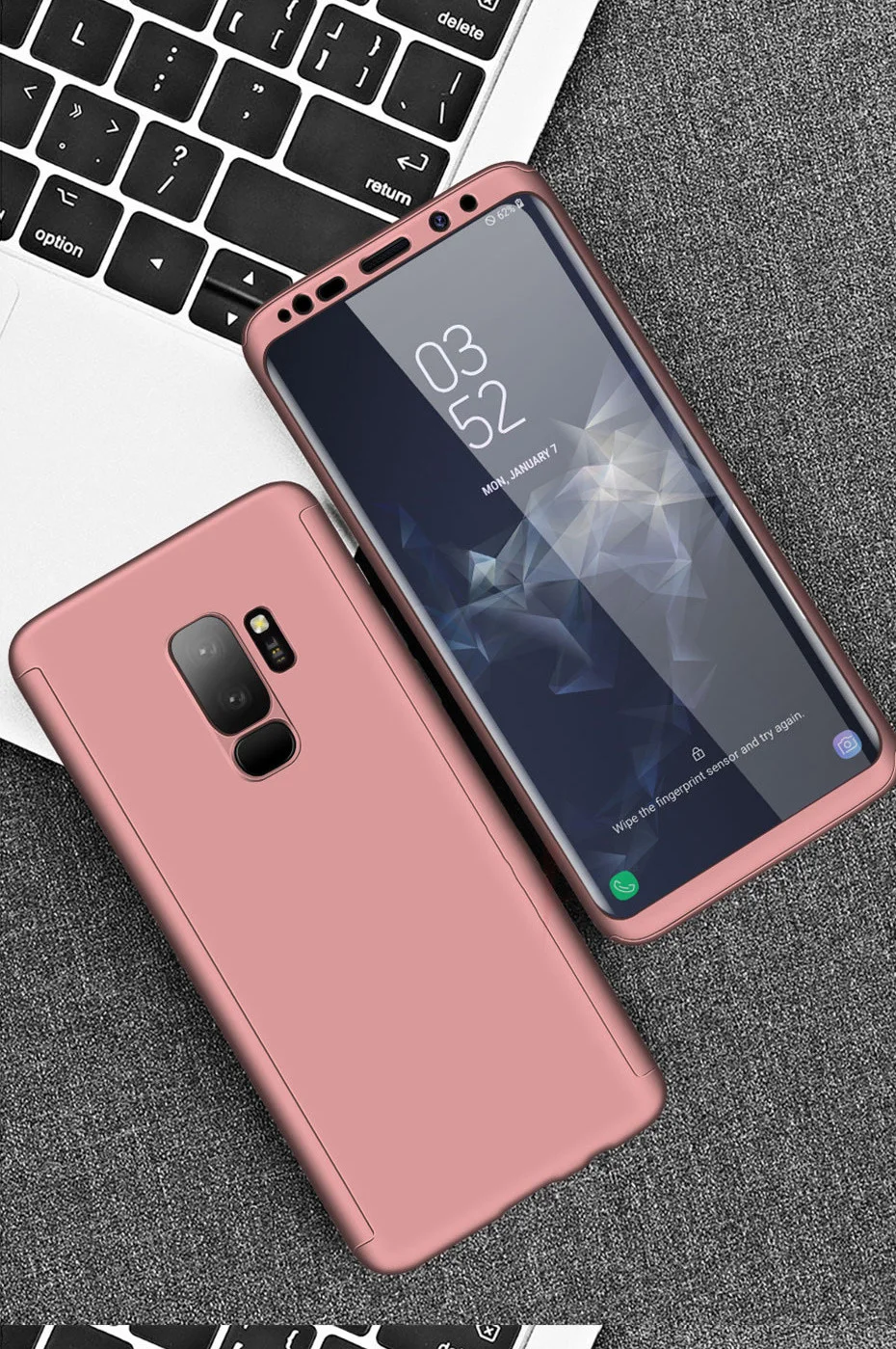 360 градусов полный Чехол для samsung Galaxy J105 J1 ACE J210 J2 J120 J1 для samsung Galaxy S7 S6 S5 J510 J5 J710 J7 чехол кейс для телефона - Цвет: Rose gold