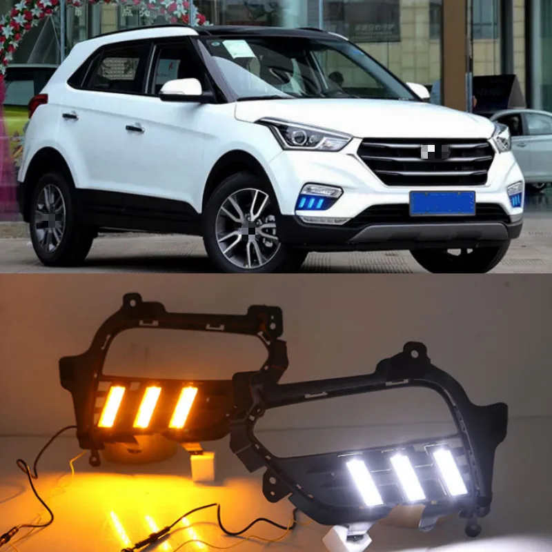 1 пара для Hyundai Creta IX25 2017 2018 2019 2020 DRL светодиодный дневный ходовой светильник