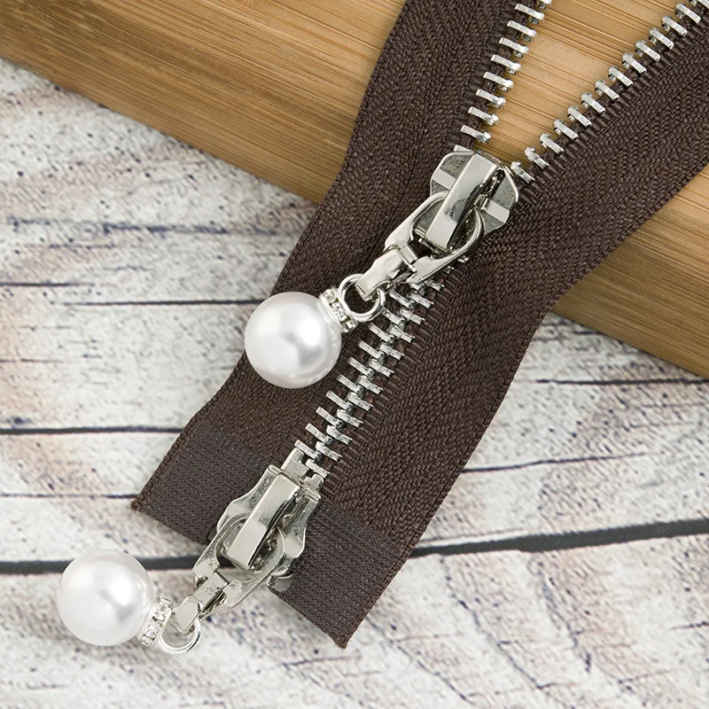 coffeesilver120cm 1 шт. 85 см 120 см 5# жемчужная металлическая молния экологически чистое открытое пальто куртки застежки-молнии для шитья одежды молнии DIY ремесло KY969 - Цвет: coffeesilver120cm
