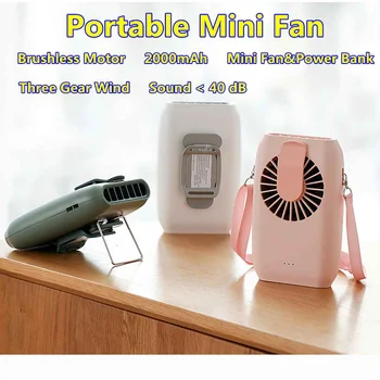 

Mini Portable Neckband Fan Multi-use Hanging Waist Fan Handheld Fan Sport Desk Hand Low Noise Air Cooler for Outdoor Office New