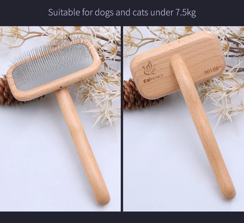 Fenice деревянная щетка для собак и кошек для удаления ковриков, запутанных и распущенных волос, расческа для ухода ха шерстью животных для длинных или коротких волос