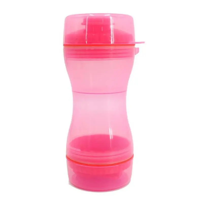 Миска для домашних животных, чаша для собак, чашка для воды, внешняя миска для черепахи, сопроводительные чашки, портативные принадлежности для домашних животных 090C - Цвет: Розовый