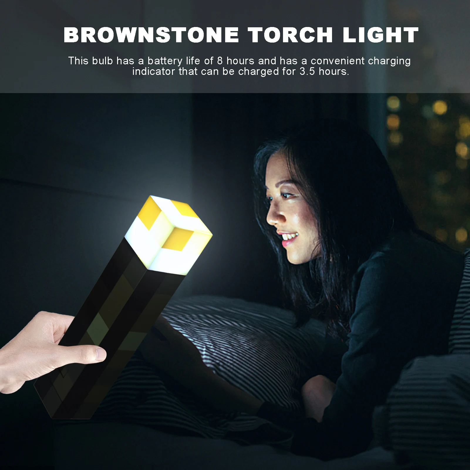 11.5 Inch Brownstone Torch Led Lamp Usb Rechargeable Night Light Lights Lighting red night light Night Lights