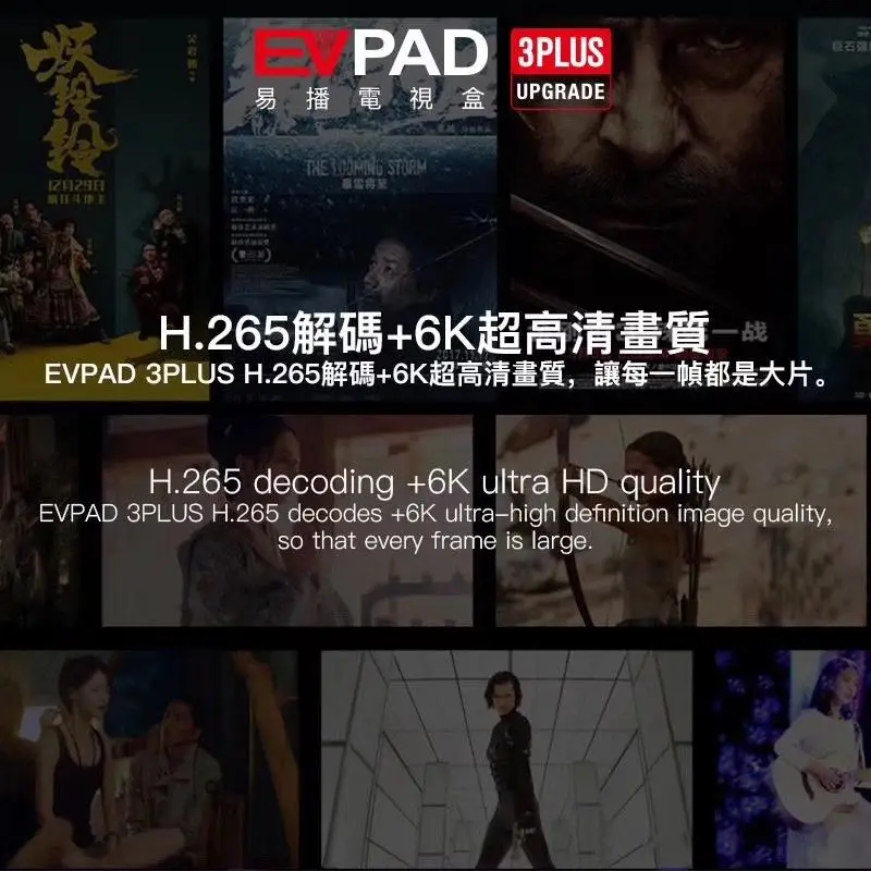 [Подлинный] Evpad ТВ приставка evpad 3/3 plus/3max+ 4 64G пожизненная трансляция ТВ/VOD/воспроизведение поддержка h.265 декодирование 6k ultra HD 3D медиа