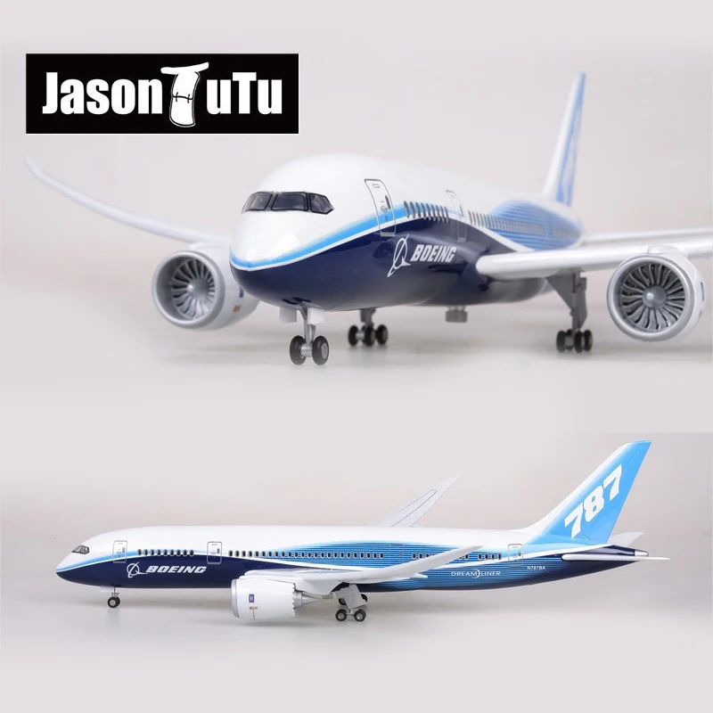 JASON TUTU 43-47cm Original Models Boeing B787 Airplane Model Aircraft 1/160 Scale Diecast Resin Light and Wheel Plane Gift