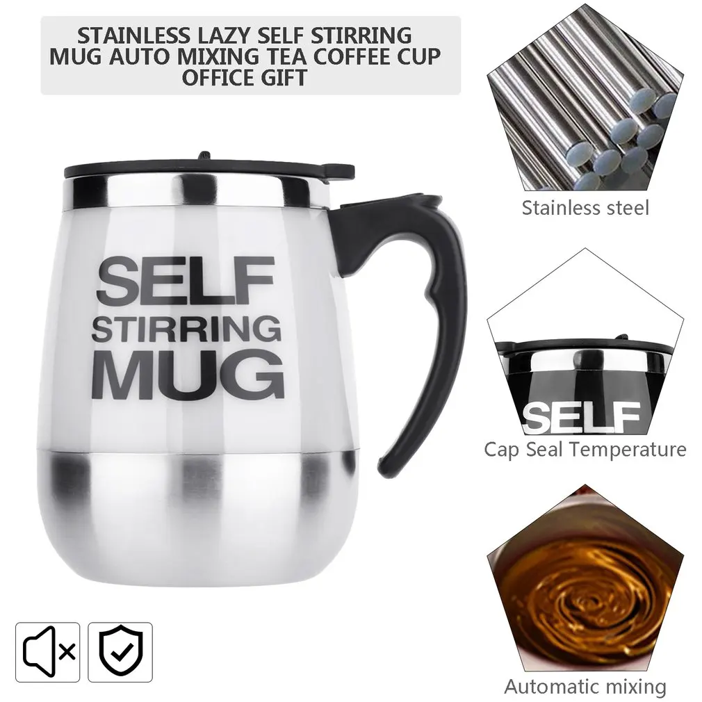 OUTAD 450ML Stainless Self Stirring Mug Auto Mixing Drink Tea Coffee Cup Office Home Sale OUTAD 450ML Stainless Self Stirring Mug Auto Mixing Drink Tea Coffee Cup Office Home Sale
