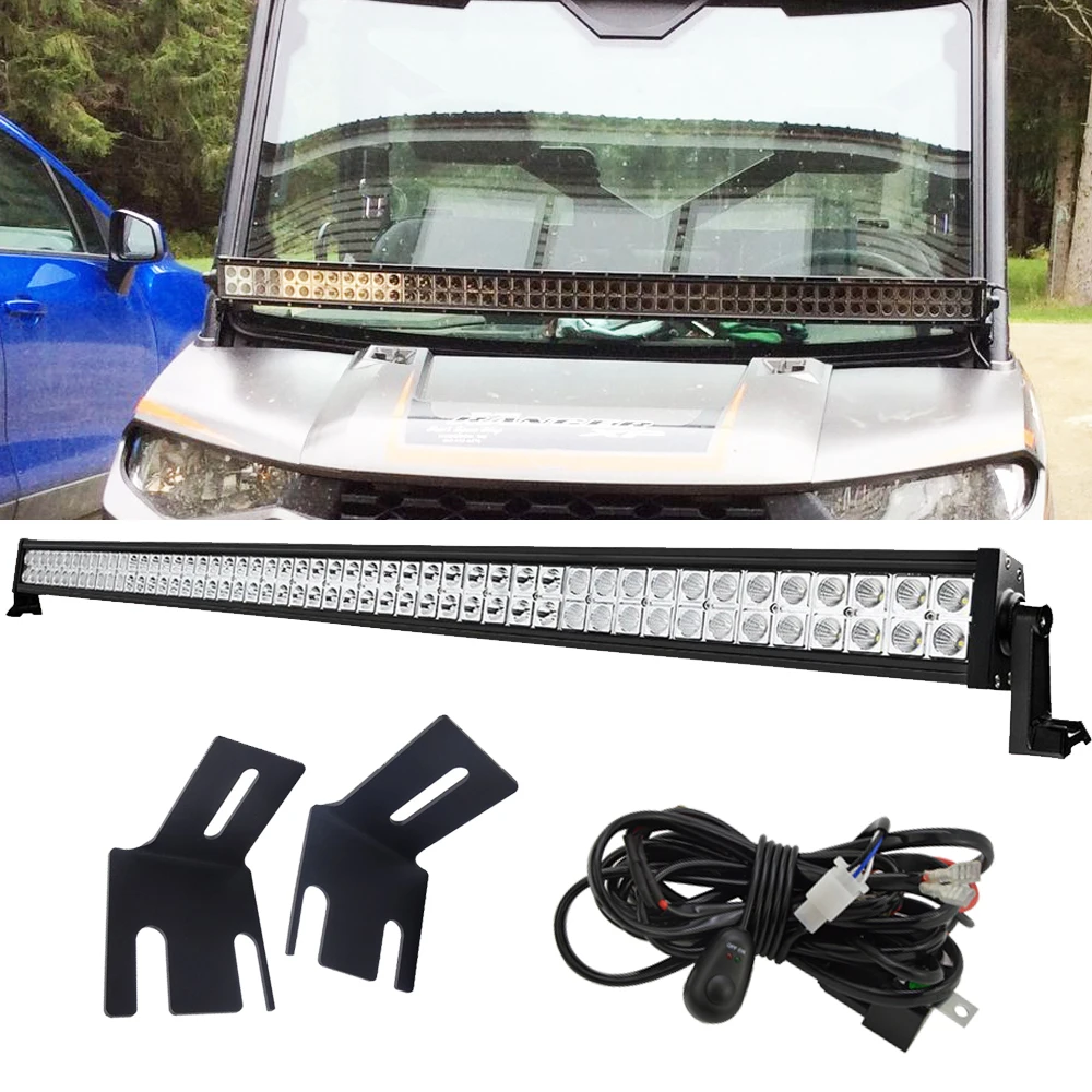 Для Polaris Ranger 1000 900 обычный crew XP и 570 50 дюймов 288 Вт прямой светодиодный светильник с монтажным комплектом и кронштейнами А-стойки