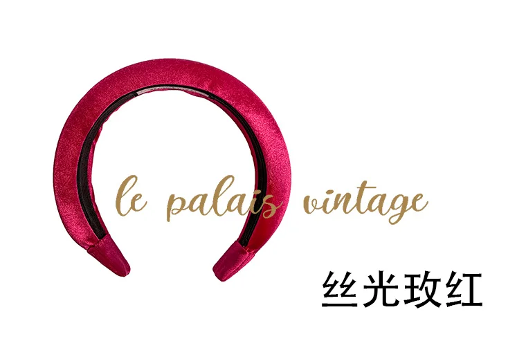 Le Palais Винтаж 12 цветов бант для волос Твердая Мода для женщин - Цвет: Розово-красный
