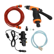 Автомобильный Фиттинг для подключения стиральной машины 12 В+ водяной Выпускной шланг+ Автомобильный адаптер питания+ мембранный Водяной насос высокого давления водяной пистолет