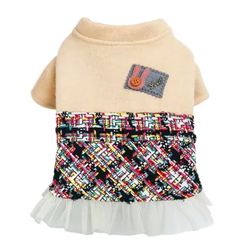 

New Winter Dog Clothes Flower Bunny Skirt Pets Outfits Warm Clothes for Small Dogs Cat Costumes Coat Jacket Puppy Sweater Dress