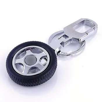 

HiMISS Rotatable Tire Wheel Shape Key Chain Keyring Creative Car Key Chain