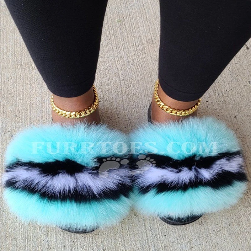 Новое поступление Роскошные Плюшевые тапочки для девочек Пушистые меховые