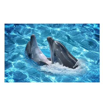 

3D Dolphin Self-adhesive Removable Wall Sticker Waterproof DIY Decals Floor Stickers For Home Bedroom Living Room Bathroom