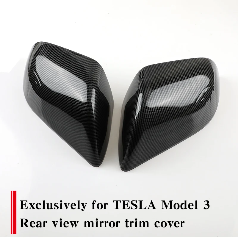 2 шт. карбоновые зеркала заднего вида для автомобиля- Tesla модель 3 боковые зеркальные чехлы Защита модифицированные аксессуары
