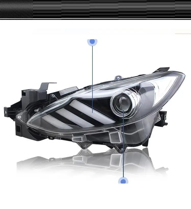 Neblineros Led Para Авто дневные ходовые Боковые указатели поворота передние противотуманные фары автомобильные фары в сборе для Mazda Axela