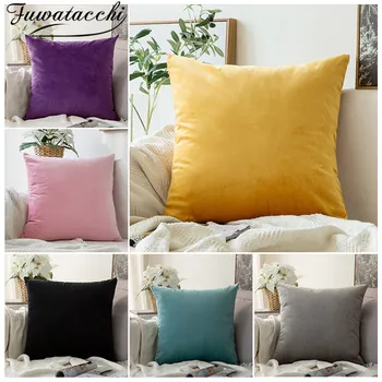 

Fuwatacchi Nordic Style Cushion Cover Plush Yellow Throw Pillow Covers for Home Sofa Decorative Pillowcases 45*45cm Decorations