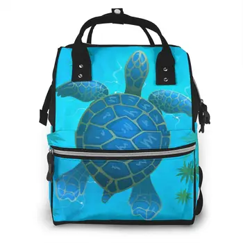 

Blue Sea Turtle Under Water Diaper Bag Mummy Maternity Baby Bags Travel Baby Nappy Changing Backpack Women Stroller Organizer
