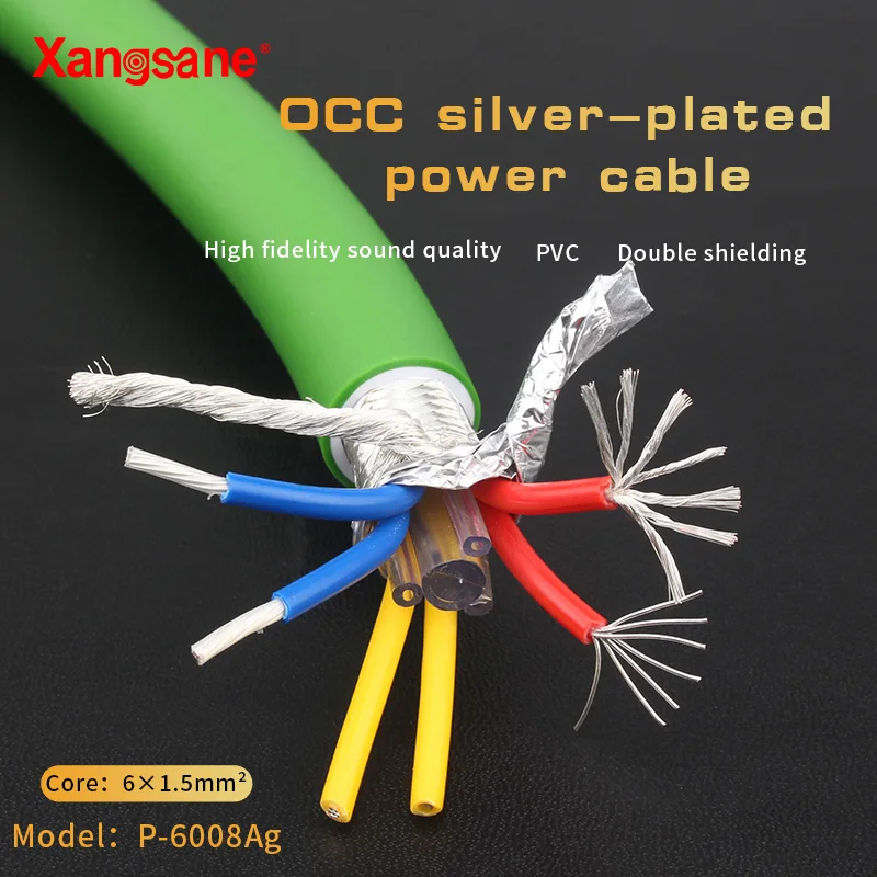 Xangsane P6008Ag HIFI 7N OCC SilverPlated Power Cord HighFidelity