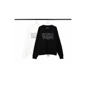 

2020 Autumn Winter Number Letter Embroidery Loose Casual Terry Round Neck Men Women Couple Sweatshirt M6