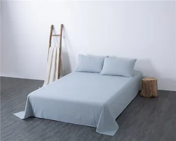 

1 pc Flat Sheet Solid Color Queen Size lencol cama casal Bedding Sheets And Pillowcase Cotton Bed Linens For Double Bed