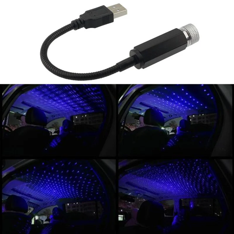 Новый Автомобильный USB СВЕТОДИОДНЫЙ светильник на крыше ночник s проектор для