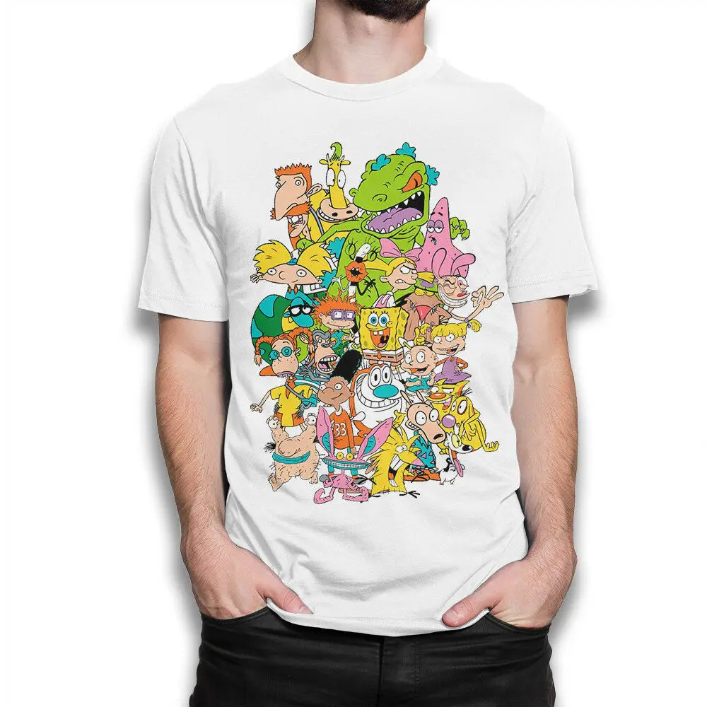 Футболка с героями мультфильмов Старая школа 90 Ren &amp StimpySponge BABY Rugrats унисекс модная