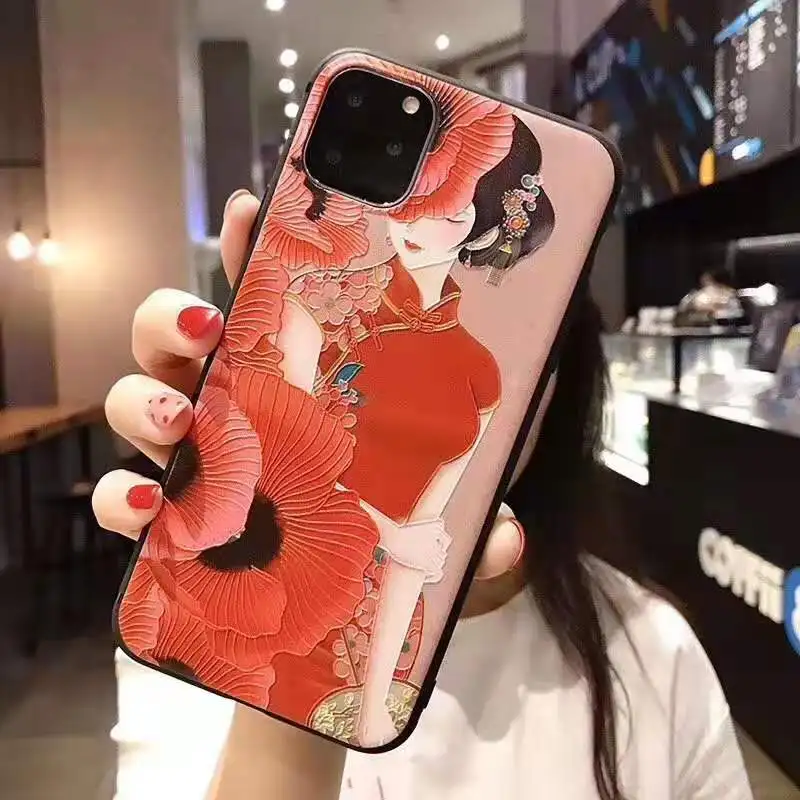 Чехол для OPPO K1 R15X RX17 Neo AX7 K3 Realme X A9 F11 Pro Reno 2 A7 A5S китайский стиль тиснение чехлы задняя крышка Fundas телефон Coque - Цвет: 204