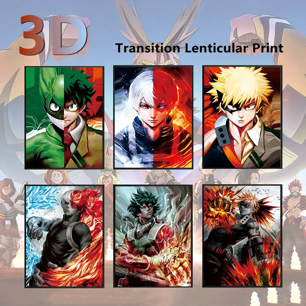 3d-постер Моя геройская Академия IZUKU/KATSUKI/SHOUTO Настенный декор боку нет героев аниме