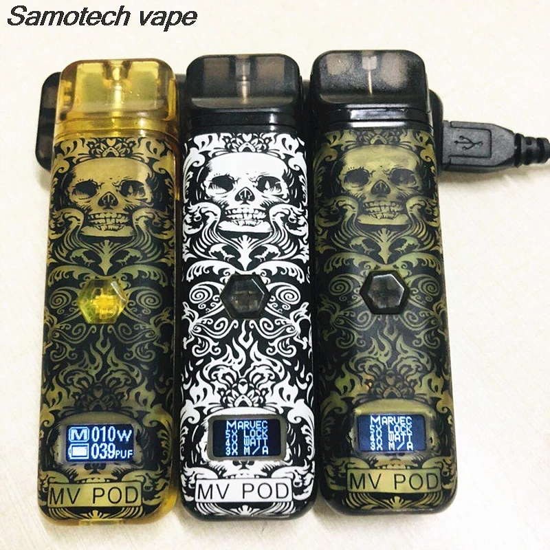 

Skull Case Marvec SKK Skin MV POD Starter Kit Built-in 400mAh Adjustable Variable Battery 2.0ml Empty Cartridge Vape Kits
