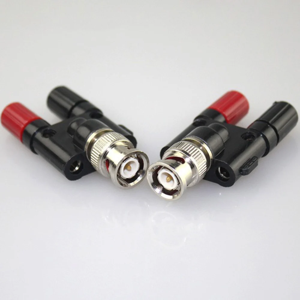 

1pc BNC Male to 4MM Twin Dua Binding Posts Banana Plug Jack Female Coaxial Adapte Connector BNC Male Terminals black & red