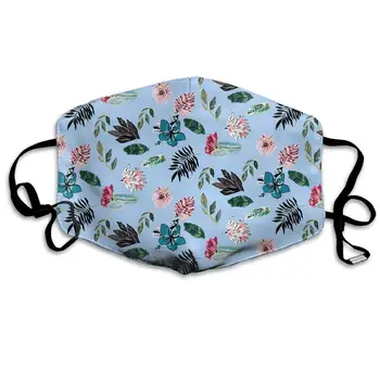 

Lovely And Colorful Summer With Cactus And Flowers Washable Reusable Mask, Cotton Anti Dust Half Face Mouth Mask For Kids