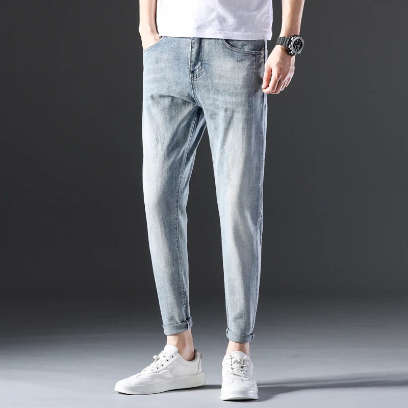 Hot Product 2020Spring and Autumn New man Jeans blue Classic Fashion Designer Denim Skinny Jeans men's casual High Quality Slim Fit Trousers