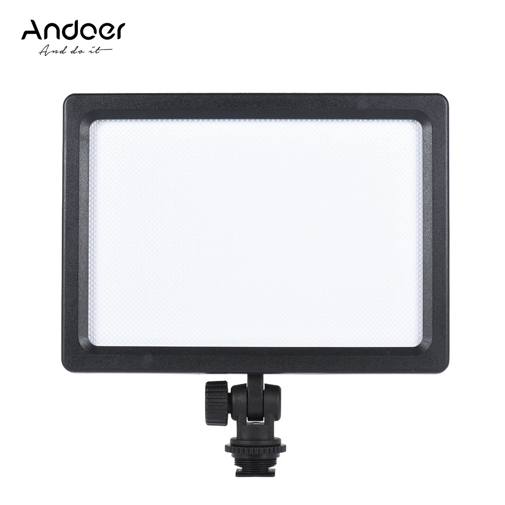 Andoer CM-180D 12W Dimmable Bi-color 3200K-5600K LED Video Light Panel Lamp w/ LCD Display for Sony DSLR Camera Camcorder