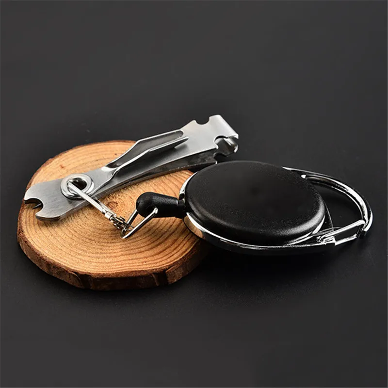 

Fishing Line Nail Nipper Gear Keychain Clipper Quick Cutter Fishing Knot Tying Tool Stainless Steel Retractor Fly Tying Tackle