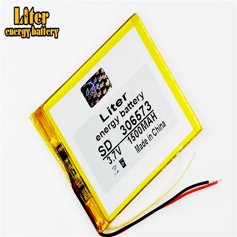 Lithium ion battery 3 line 306573 3.7V 1500mAh lithium polymer LiPo cells power for PAD GPS Vedio game E-Book tablet PC power bank