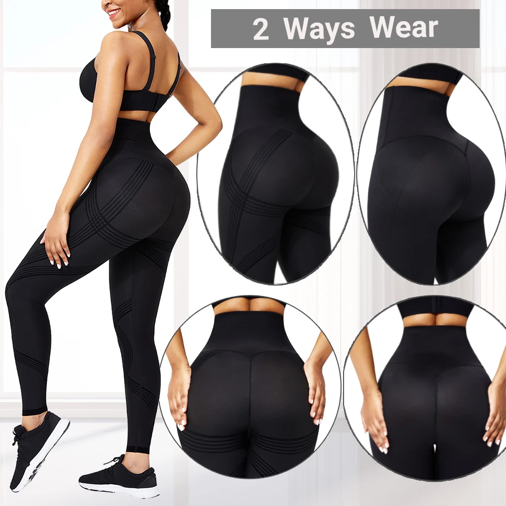 Высокая талия Бесшовные Леггинсы пуш ап Легинсы прикладом Body Shaper животик