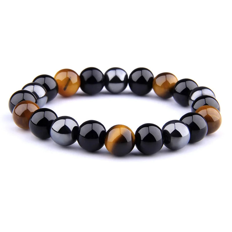 

Natural Black Obsidian Hematite Tiger Eye Beads Bracelets Men for Magnetic Health Protection Women Jewelry Gift Pulsera Hombre