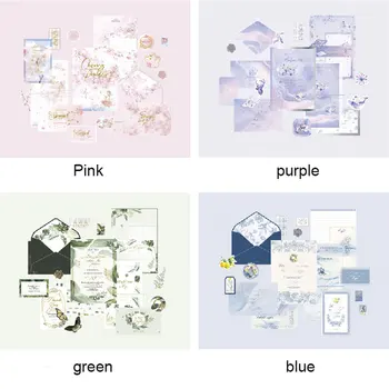 

Creative Romantic Bronzing Craft Handwritten Greeting Card Greeting Card Sticker Material Set Exquisite Gift Greeting Card