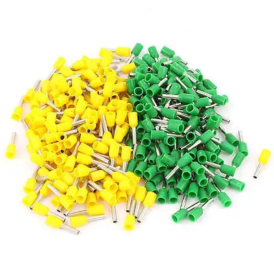 

320pcs E1508 AWG16 Green Yellow Insulated Pin Terminal Cable Connector