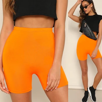 

Womens Capri Leggings Shorts Basic Casual Cotton Spandex Stretch Soild Pencil Shorts Elastic High Waist