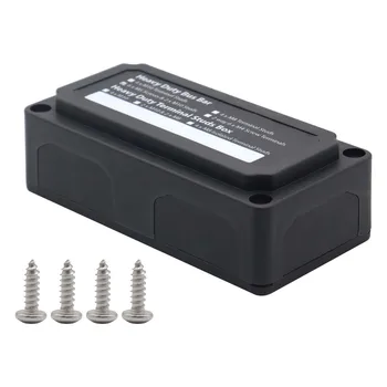 Barra de Bus, bornera con carcasa negra, diseño Modular resistente, caja organizadora de cables, M8x4, 300A, alta corriente 1