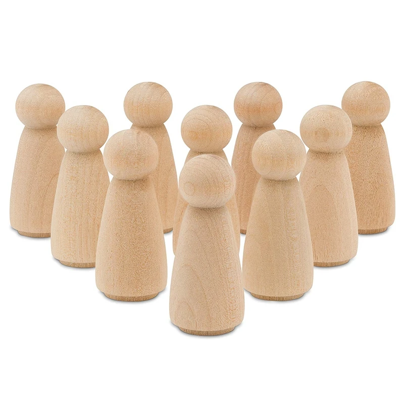 

Wooden Peg Doll People Set Of 50 Includes Unfinished Wooden Peg Doll Bodies Great For Arts And Crafts