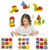 Sale Geometric Shape and Color Matching Toys Wooden 3D Puzzles Baby Montessori Early Educational Learning Toy for Children 1