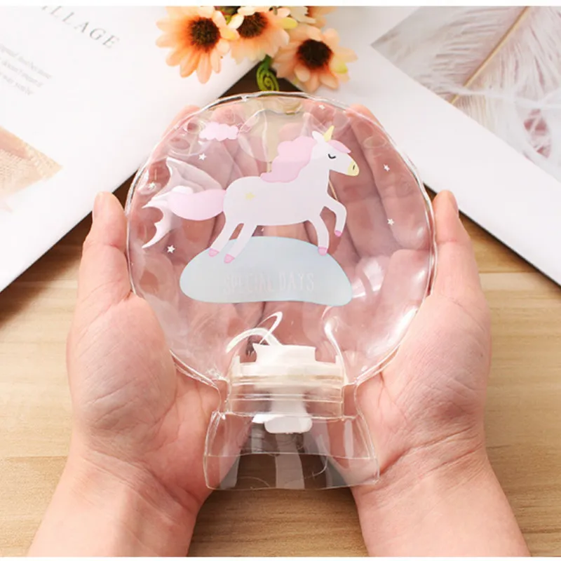 

Round Mini Hand Warmer Transparent PVC Hot Water Bottle Small Fill Water Warm Handbag Water Injection Warm Cold and Hot Bags
