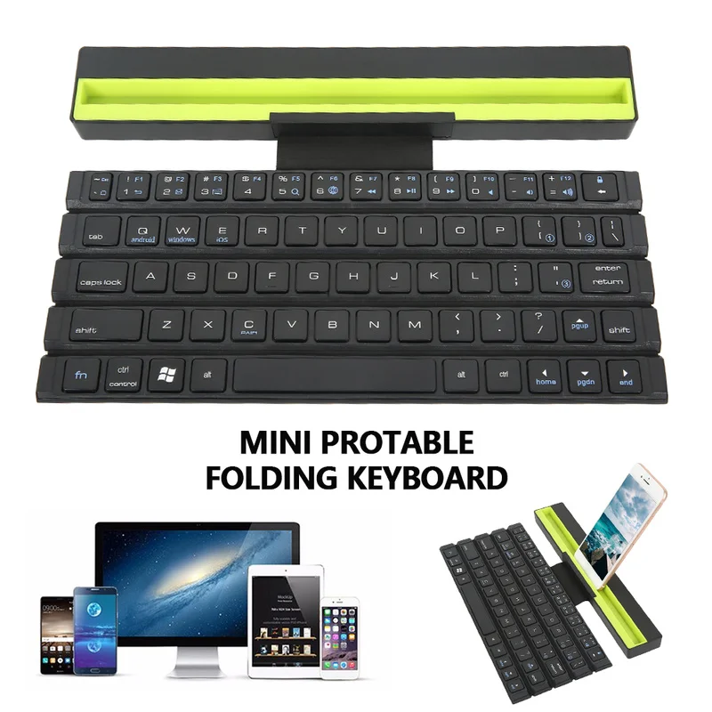 

Portable Mini Folding Bluetooth Keyboard Foldable Wireless Keypad For Tablet Iphone Laptop Smartphone